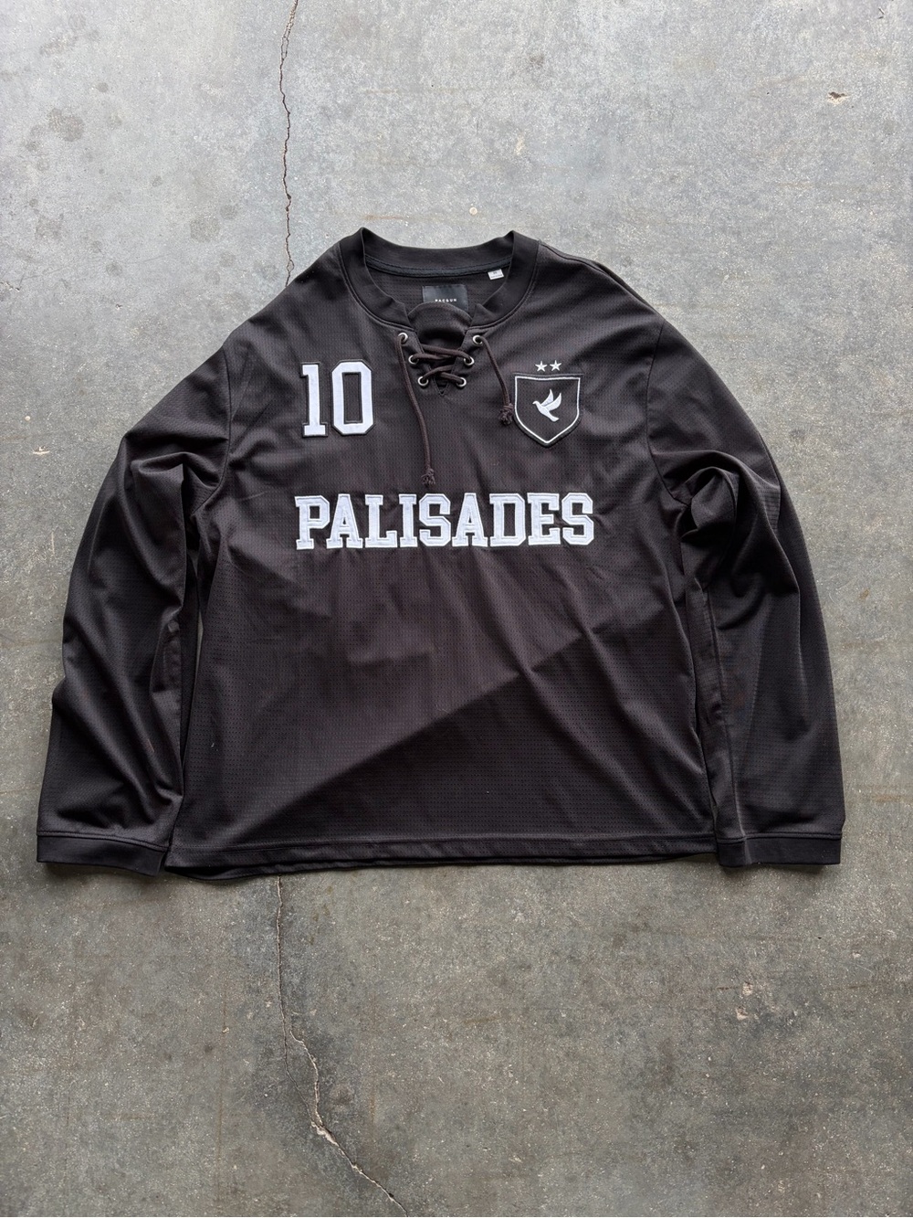 Palisades Black Lace-Up Long Sleeve Jersey